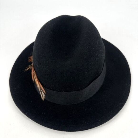 Epoch Hats Company Men's 100% Wool Felt With Feather‎ Fedora Hat Black Size S/M - Picture 5 of 11